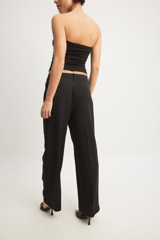 Straight Low Waist Suit Pants