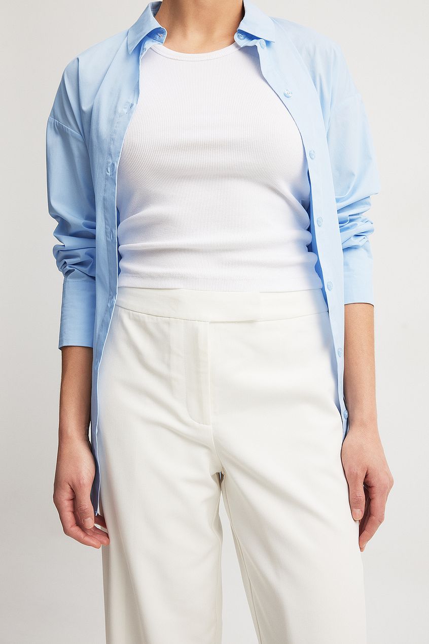 Straight Low Waist Suit Pants