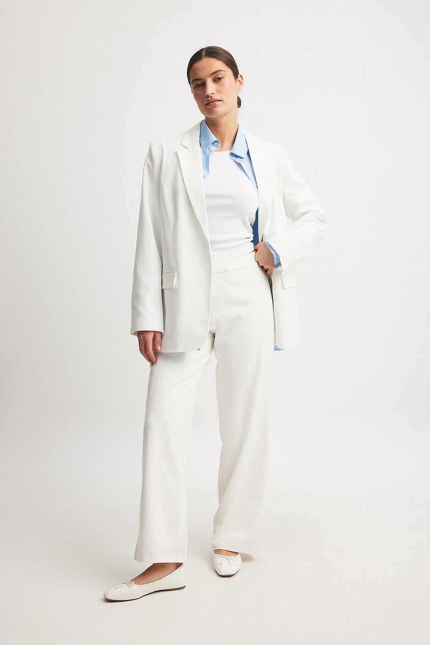 Straight Low Waist Suit Pants