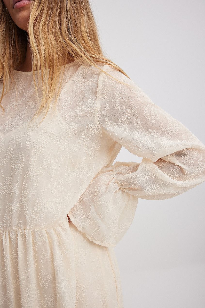 Structured Dot Flowy Dress