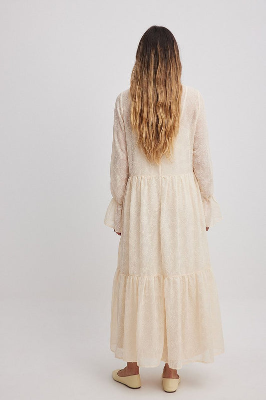 Structured Dot Flowy Dress