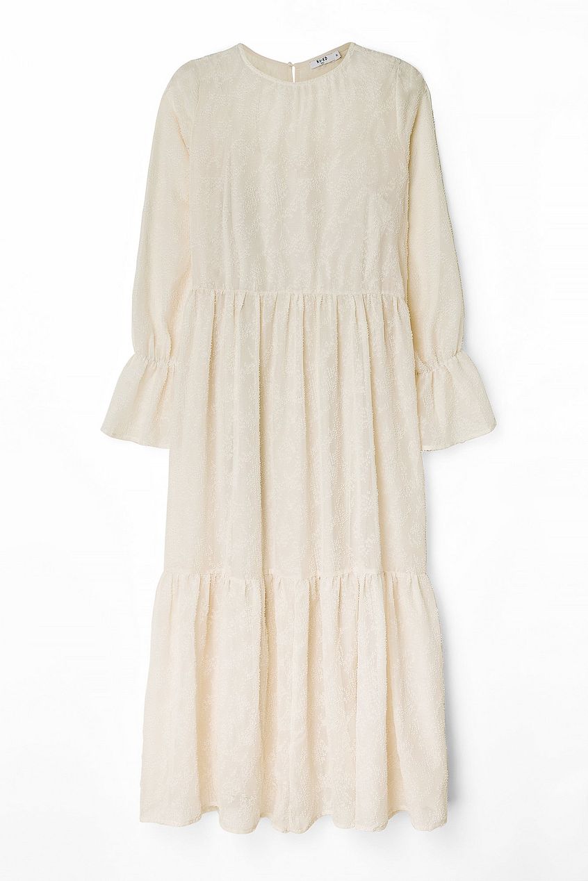 Structured Dot Flowy Dress