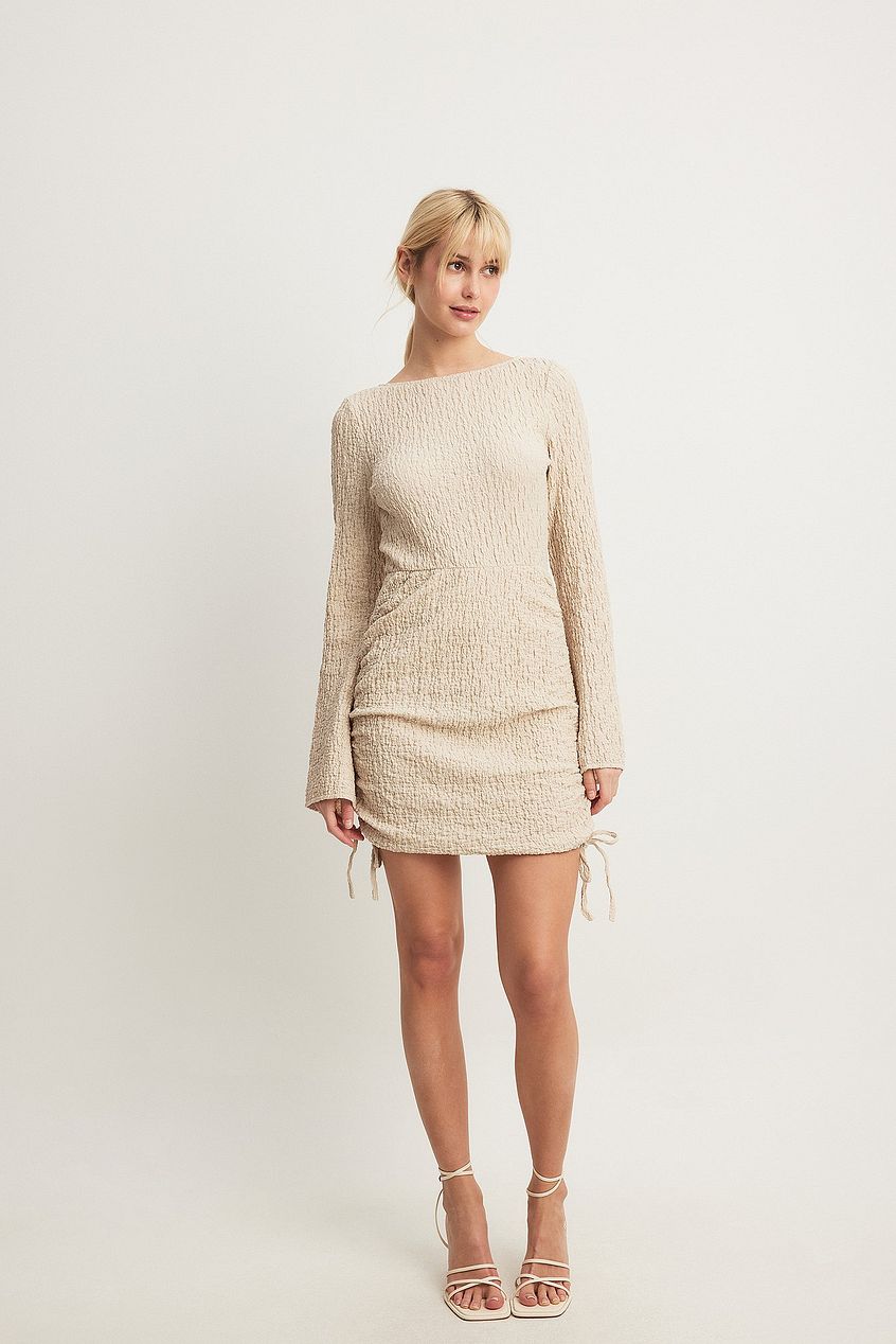 Structured Drawstring Mini Dress