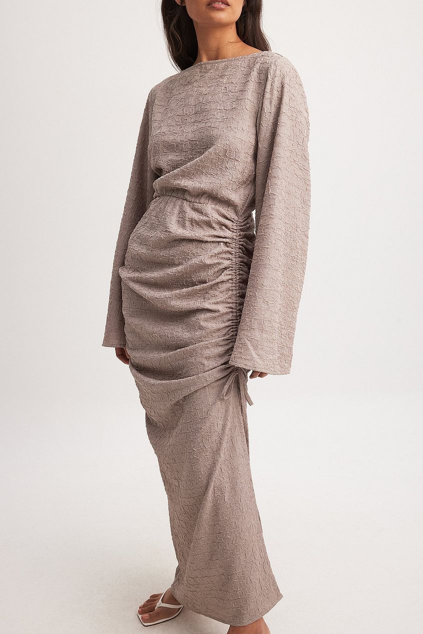 Structured Quality Drawstring Maxi Dress