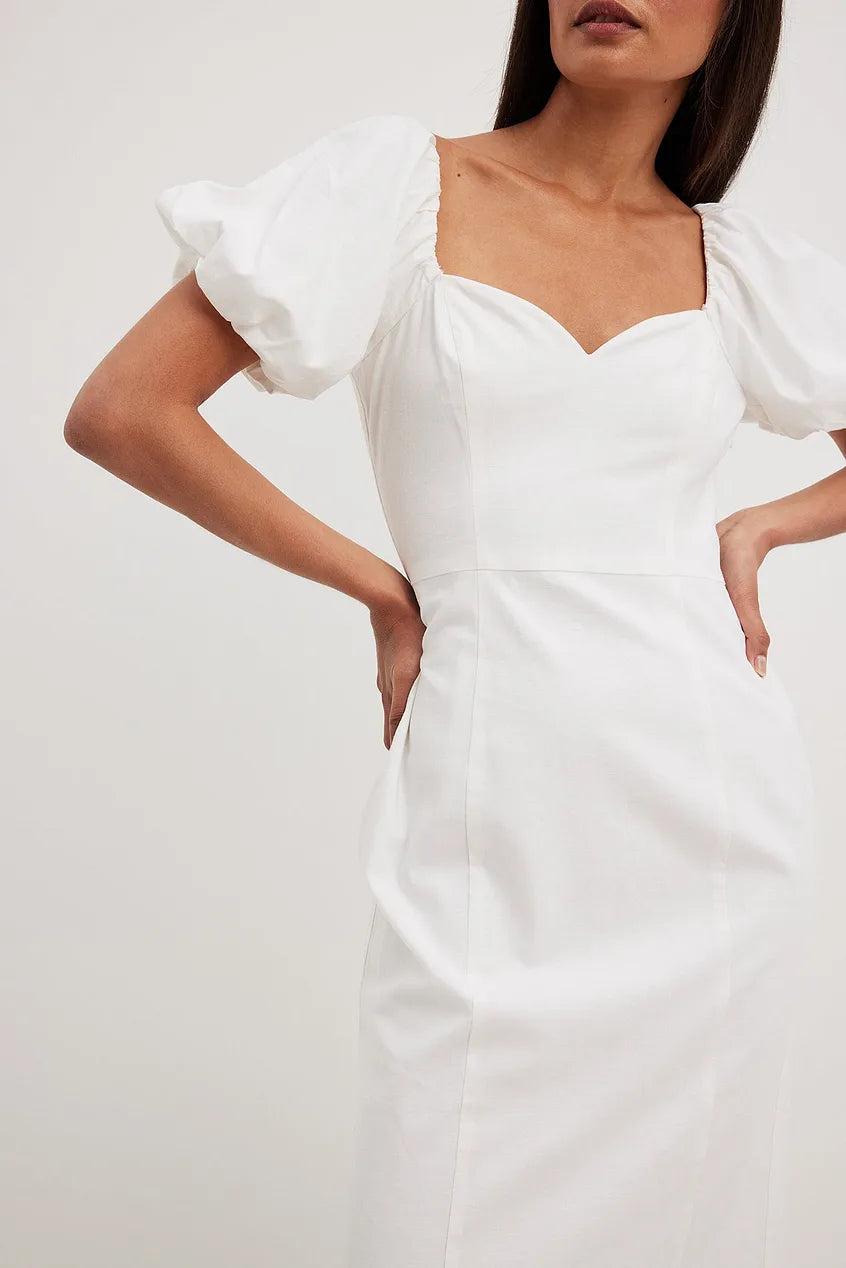 Sweetheart Neckline Midi Dress
