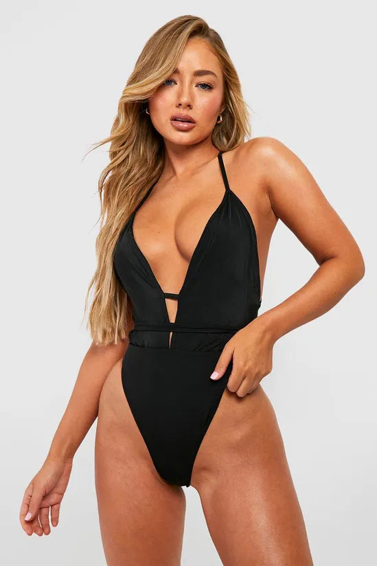 Multi Way Plunge Tie Swimsuit