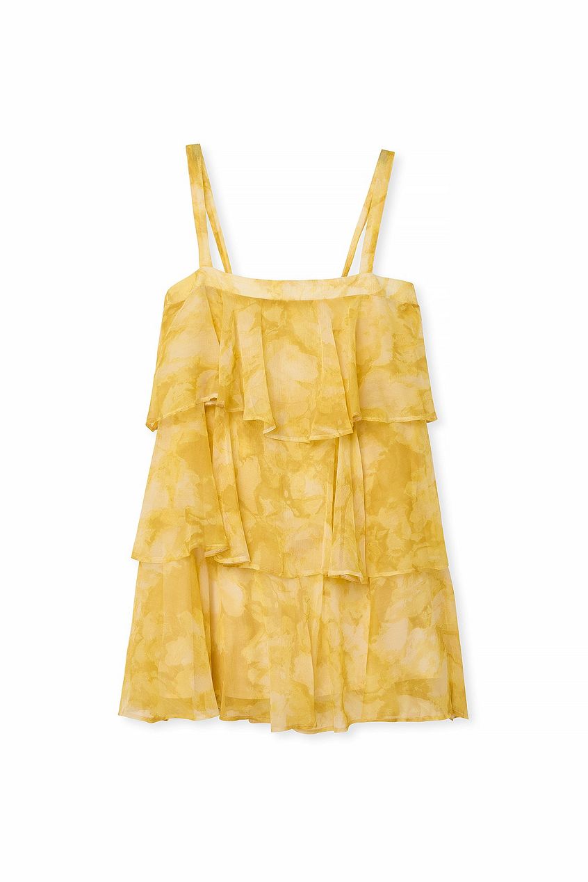 Tiered Chiffon Mini Dress