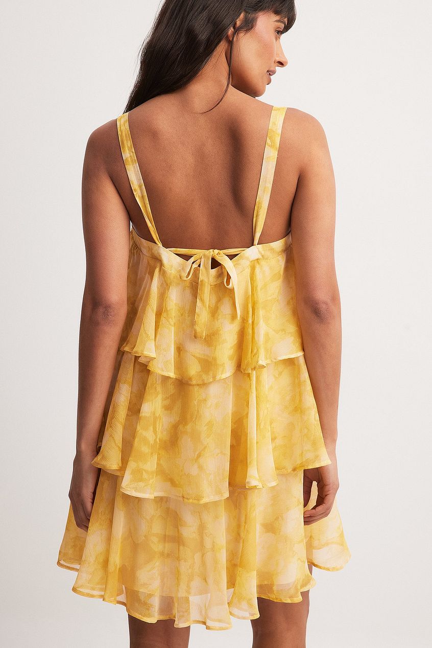 Tiered Chiffon Mini Dress