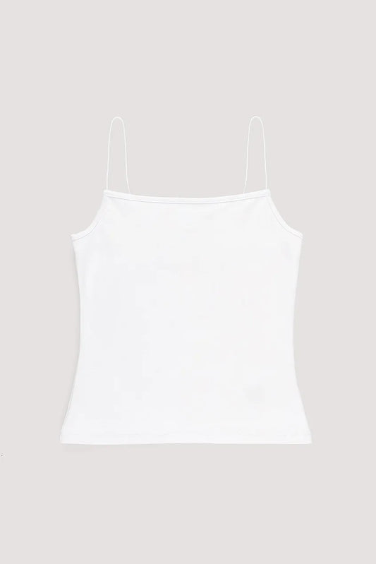 Tight Spaghetti Strap Singlet White