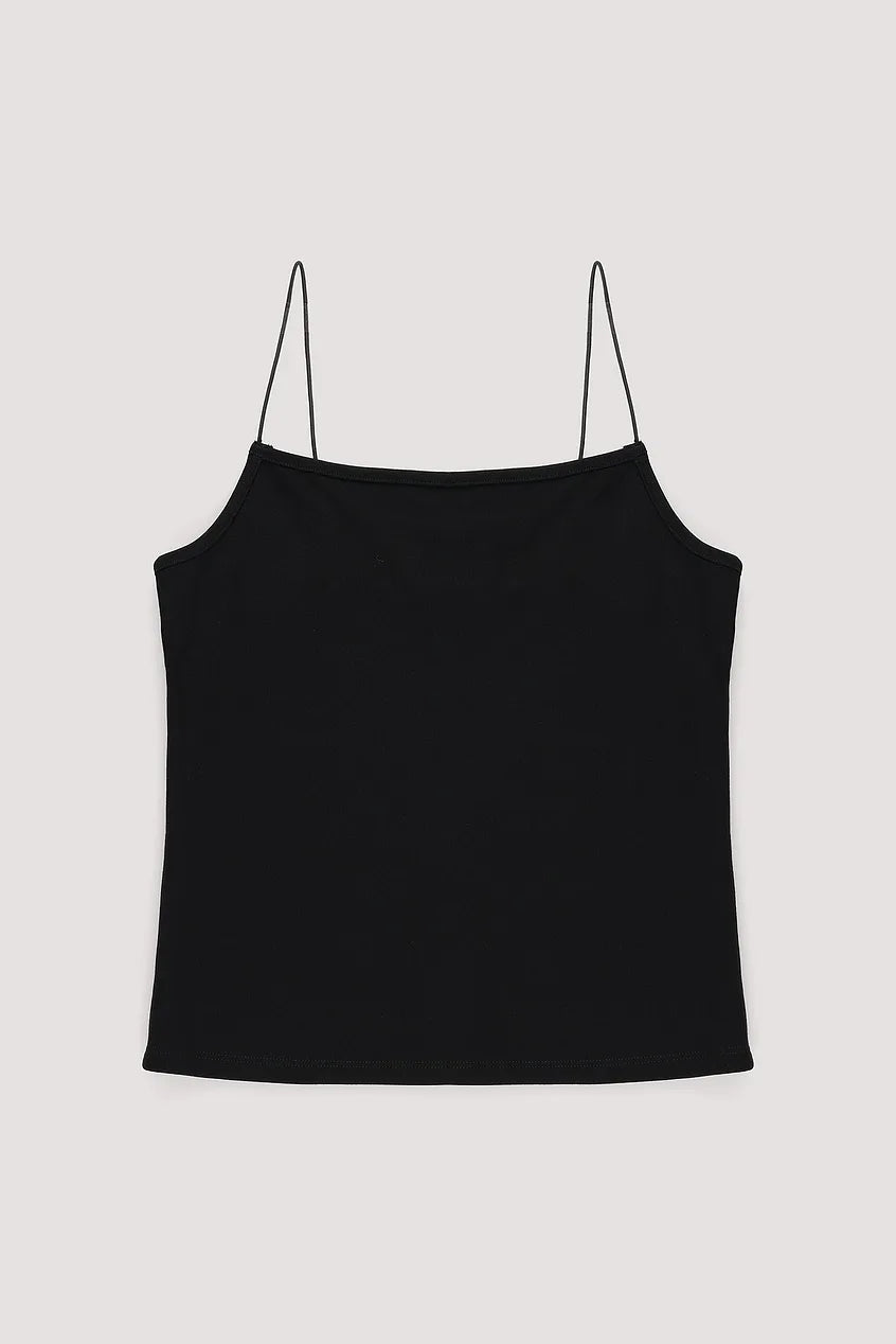 Tight Spaghetti Strap Singlet Black