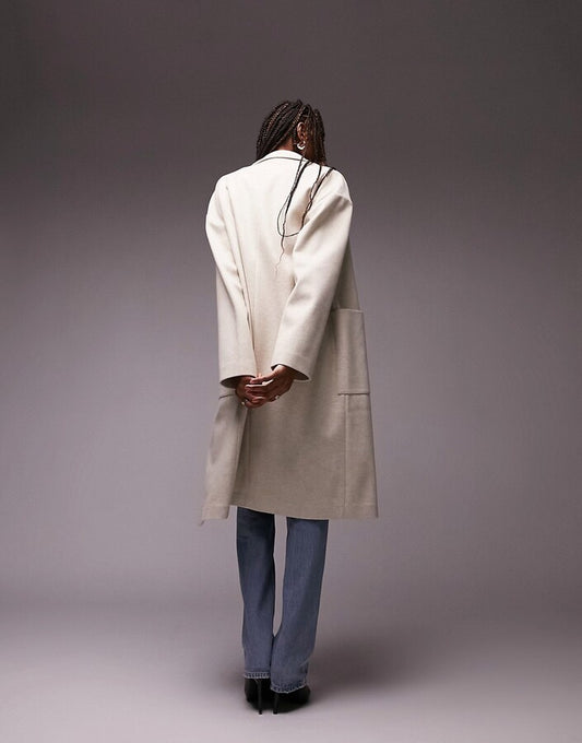 Top Shop Petite clean chuck on coat in oat