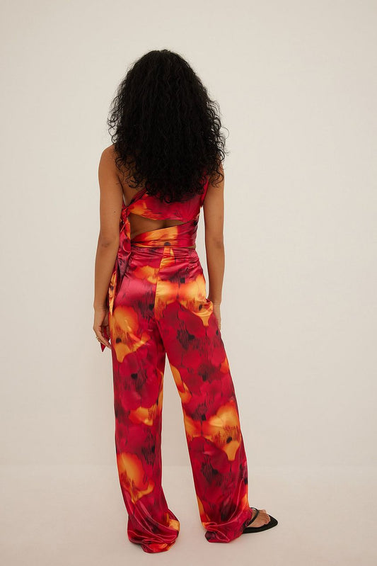 Wide Leg High Waist Satin Pants