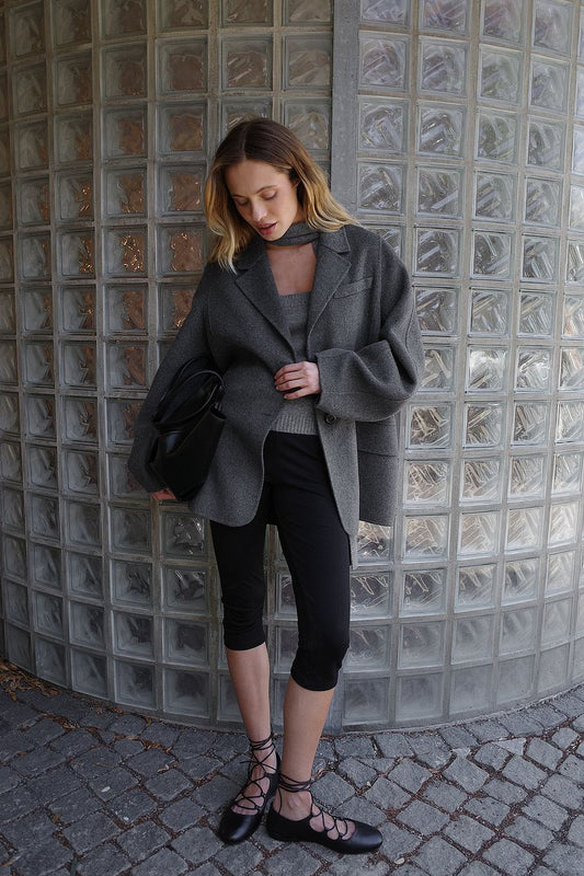 Na-kd Oversized Wool Blend Sleeve Detail Short Coat