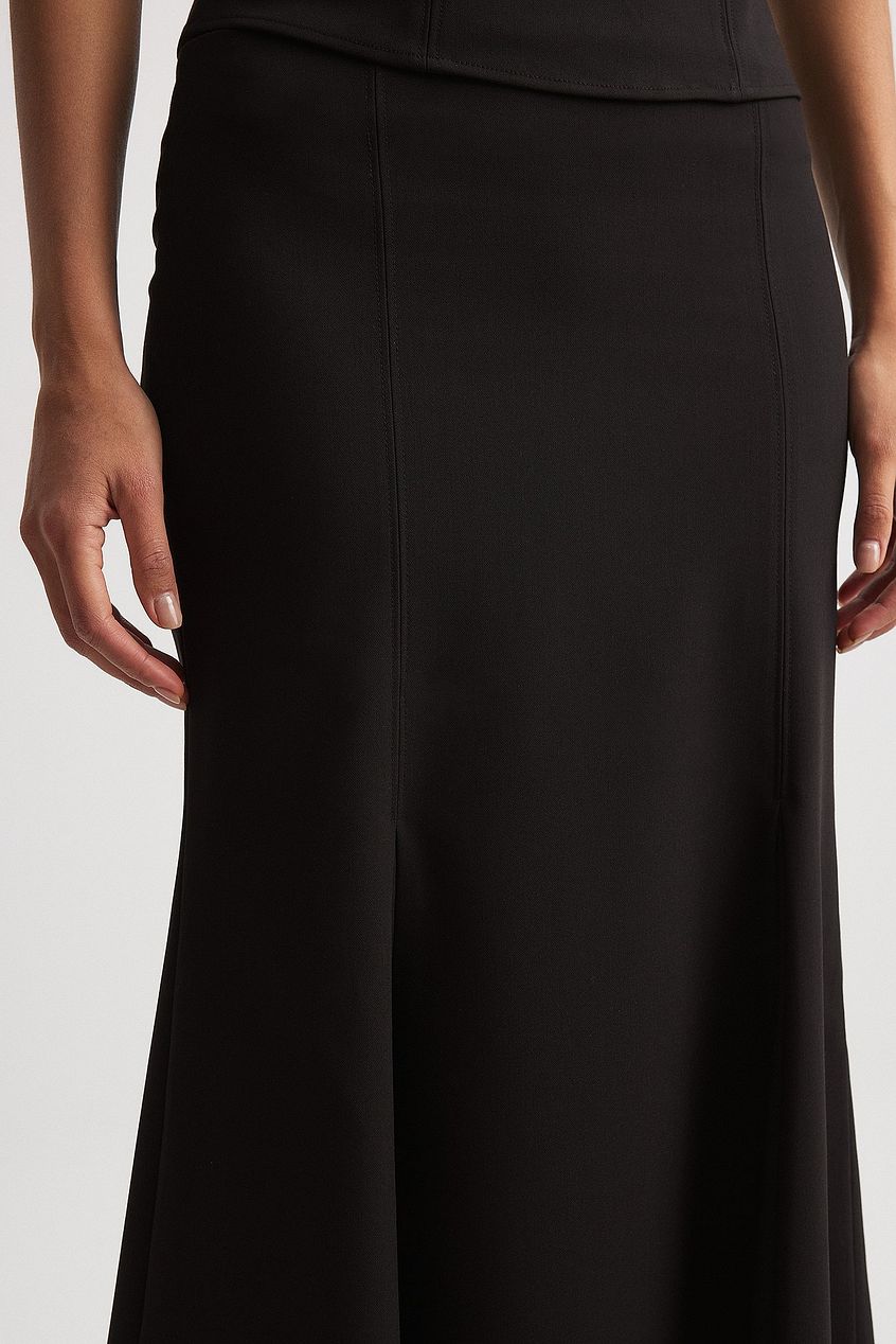 Woven Fitted Midi Skirt