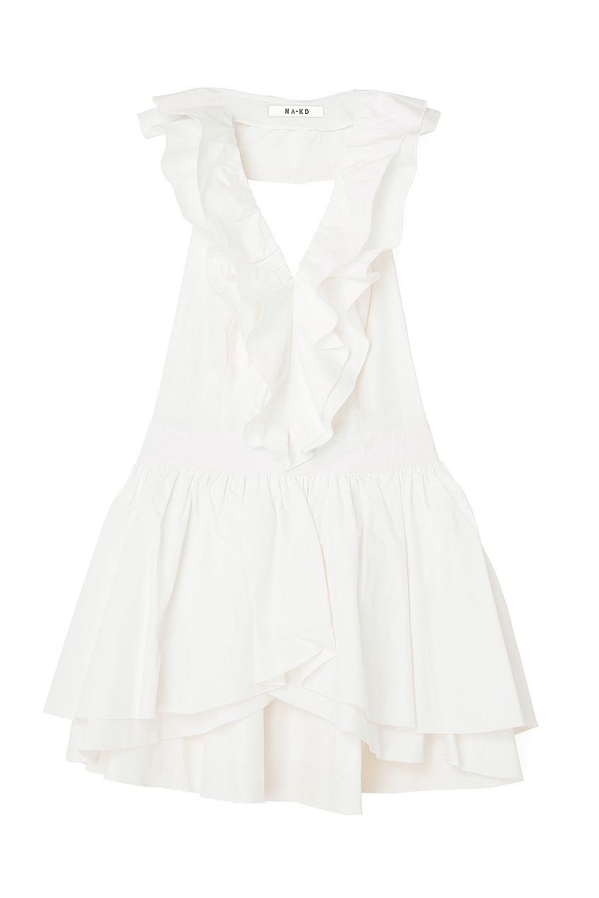 Woven Flounce Detail Mini Dress