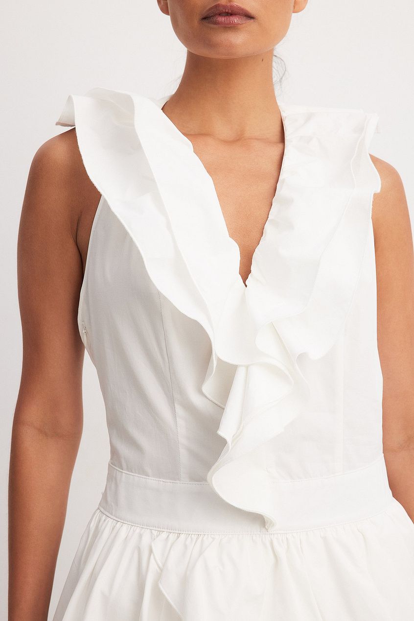 Woven Flounce Detail Mini Dress