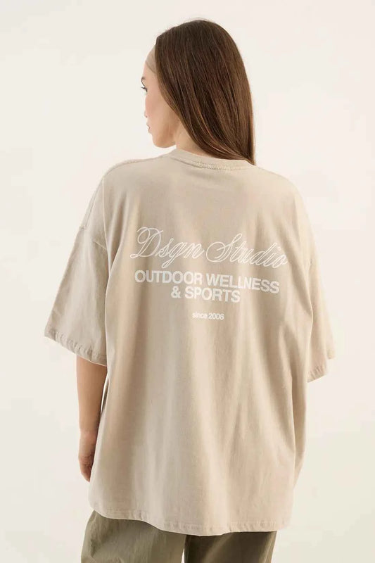 DSGN Studio Outdoor Wellness and Sports Printed Oversized T-Shirt