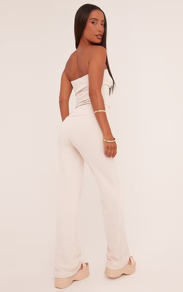 Ego - Bandeau Asymmetric Top In Stone Texture