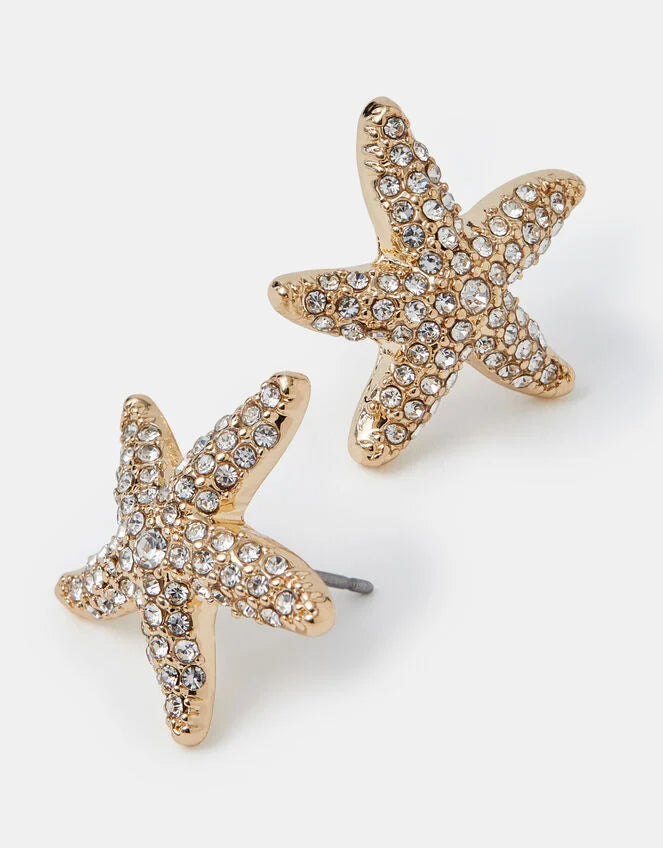 Asscesorize - DIAMANTÉ STARFISH STUD EARRINGS