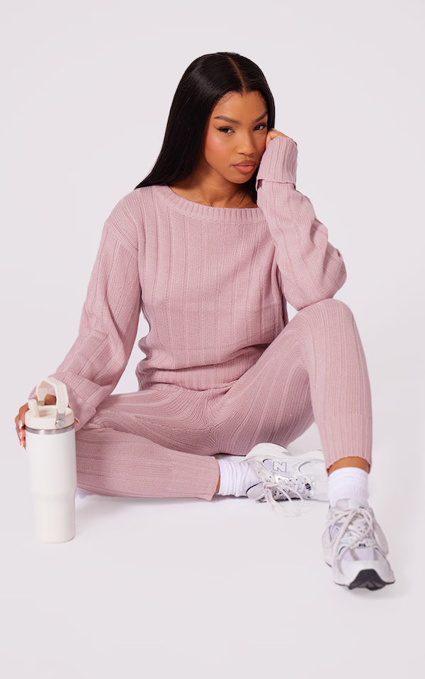 Rose Bardot Sweater And Legging Lounge Set