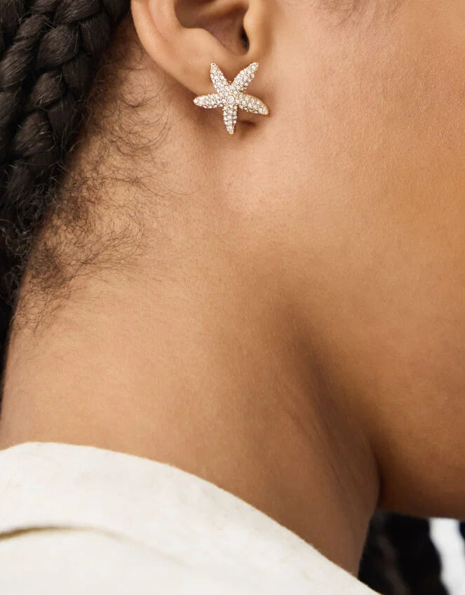 Asscesorize - DIAMANTÉ STARFISH STUD EARRINGS