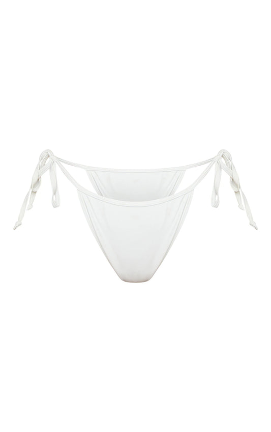 White Mix & Match Tie Side Bikini Bottom