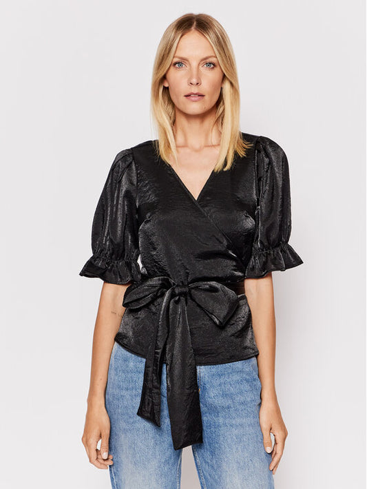 Overlap Puff Sleeve Blouse