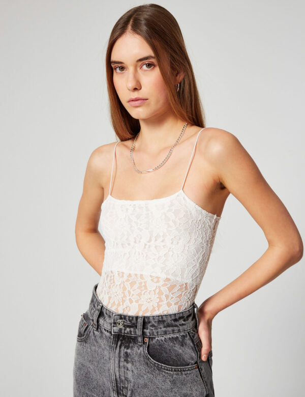 Lace Bodysuit White