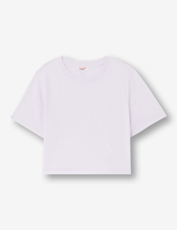 Oversized Cropped T-shirt Violet