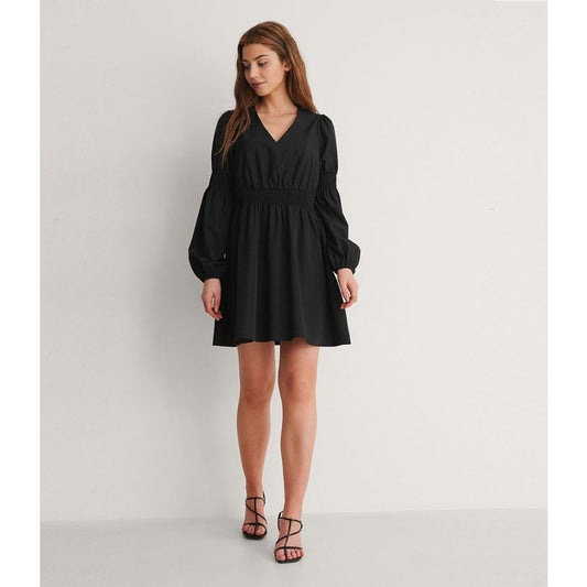 V-Neck Mini Dress Black