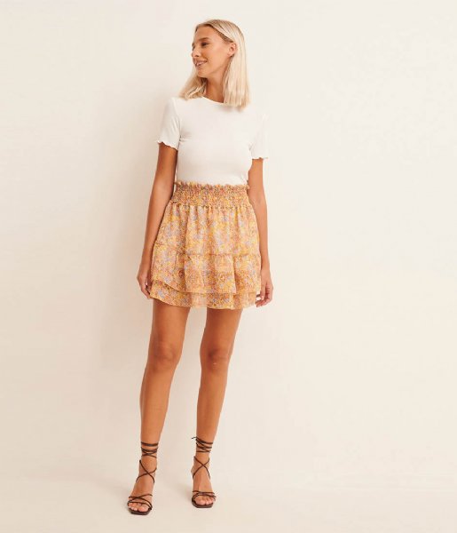 Smocked Mini Skirt