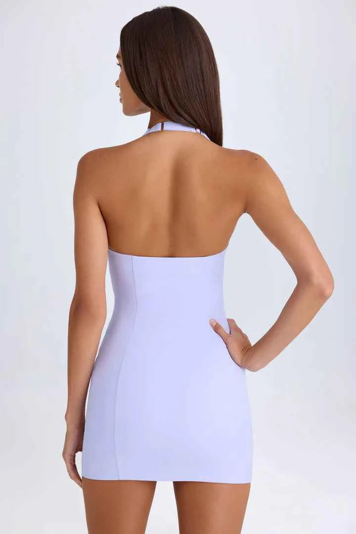 Ohpolly Halterneck Mini Dress in Soft Lilac