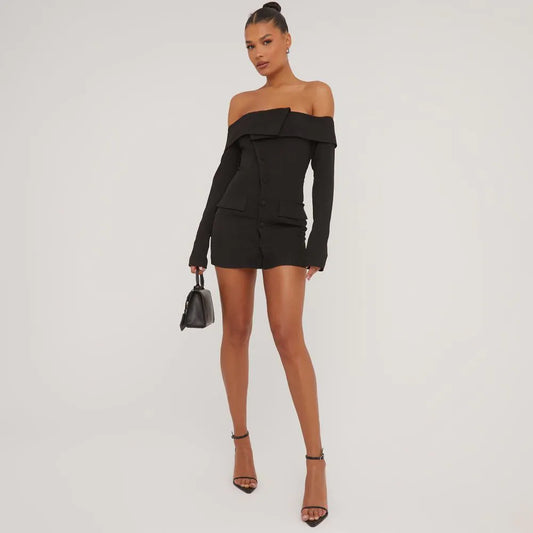 Bardot Tailored Detail Blazer Dress In Black