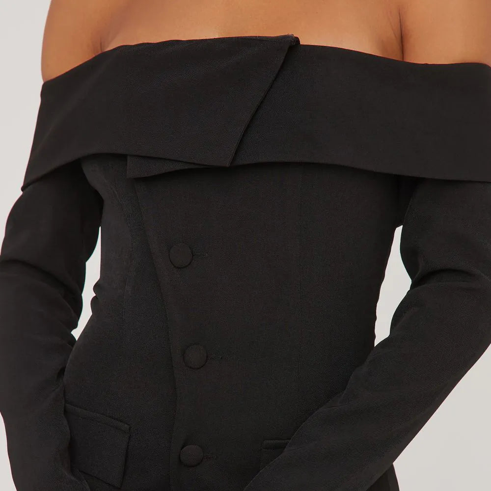 Bardot Tailored Detail Blazer Dress In Black