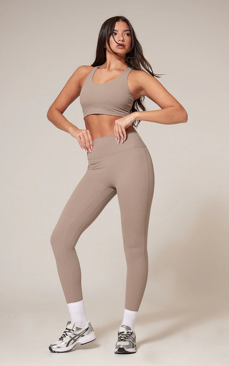 DEEP TAUPE SCULPT HIGH WAIST GYM LEGGINGS