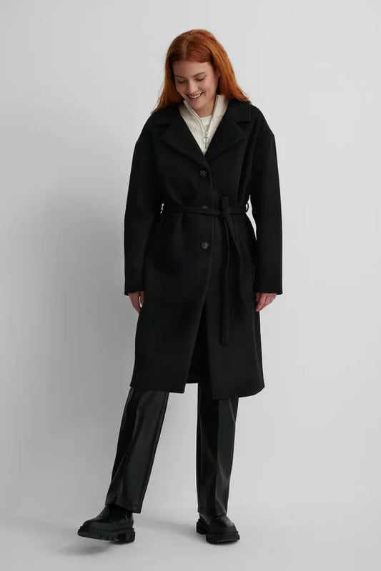 Classic Belted Coat Black