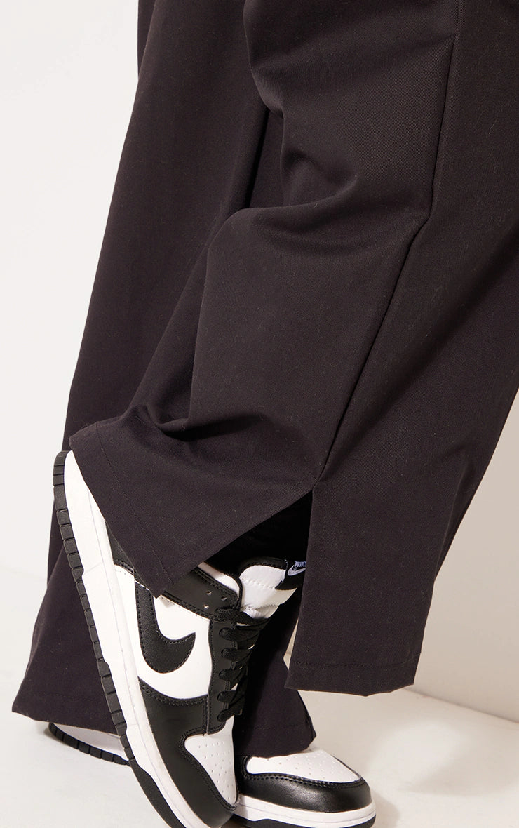 PETITE BLACK BUCKLE FRONT CARGO PANTS