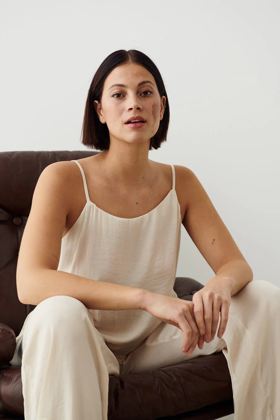 Satin loungewear singlet