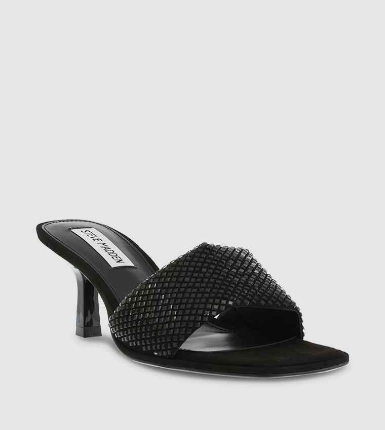 - Steve Madden - SNAZZY-R Embellished Open Toe Kitten Heels