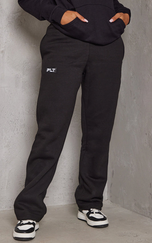 Logo Black Badge Detail Straight Sweatpants