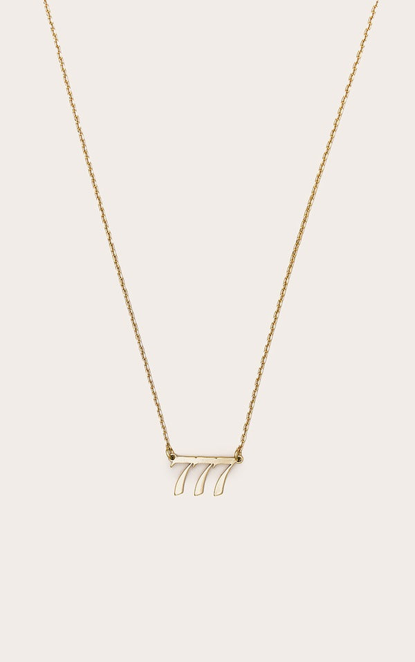 Real Gold Plated 777 Angel Number Necklace
