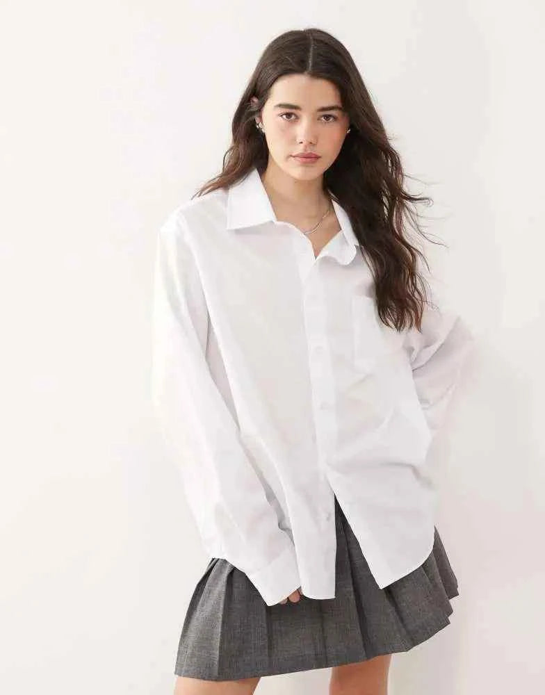 COLLUSION oversized shirt in white