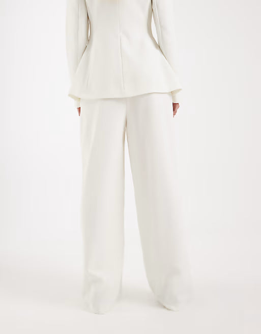 Miss Selfridge tailored wide leg pants in ivory