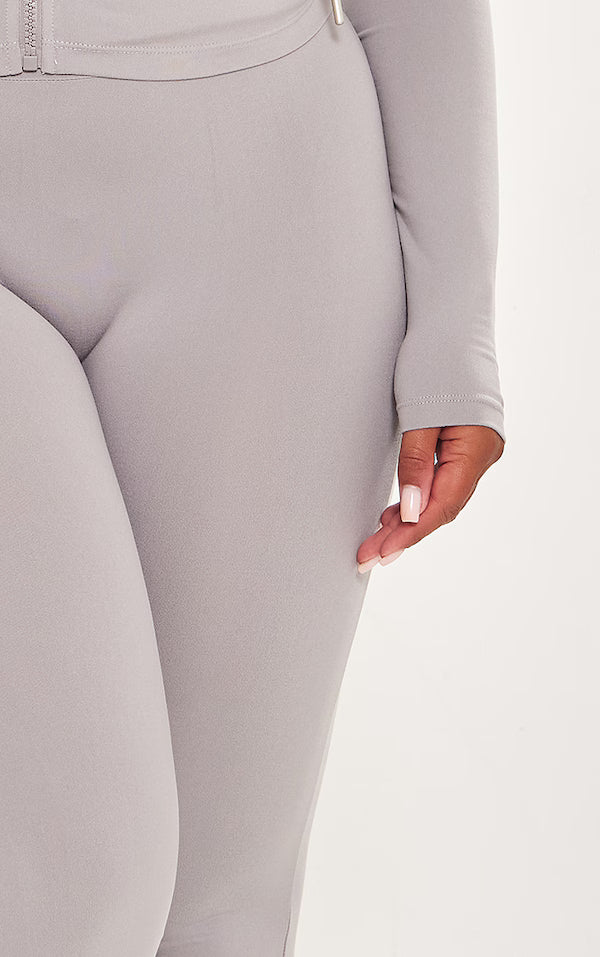 Shape Grey Sculpted Foldover Waist Flare Trousers