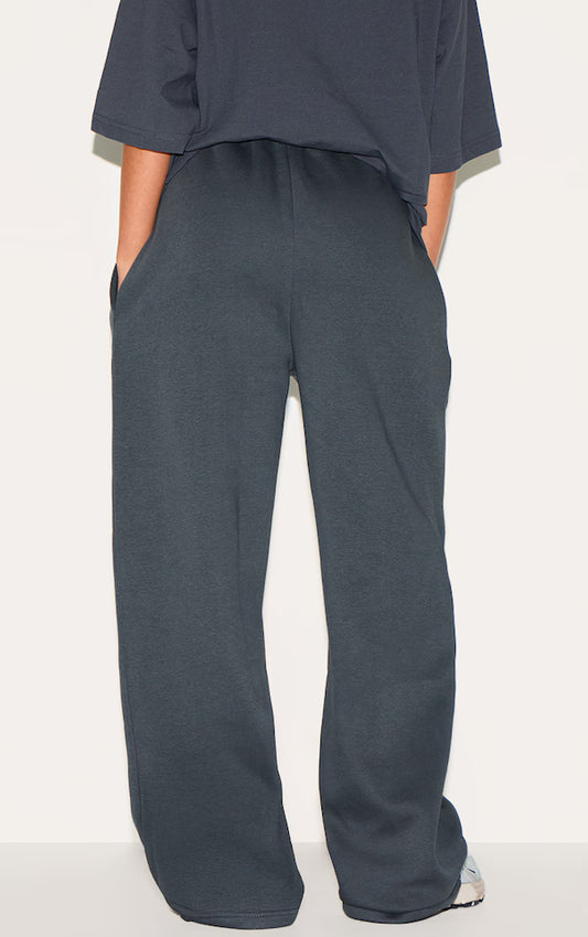 Petite Charcoal Oversized Wide Leg Joggers