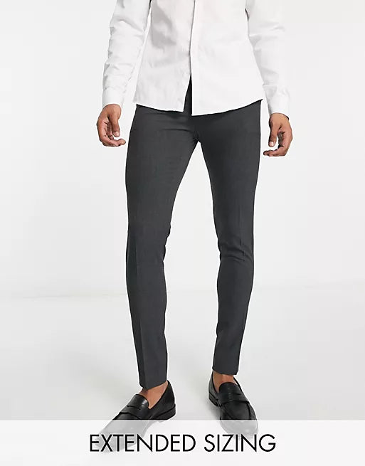 Super Skinny Smart Trouser In Charcoal