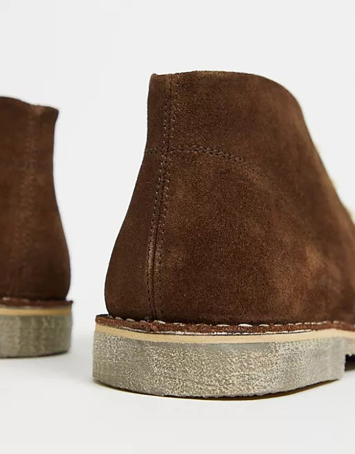 Asos design desert boots in tan leather with suede detail online