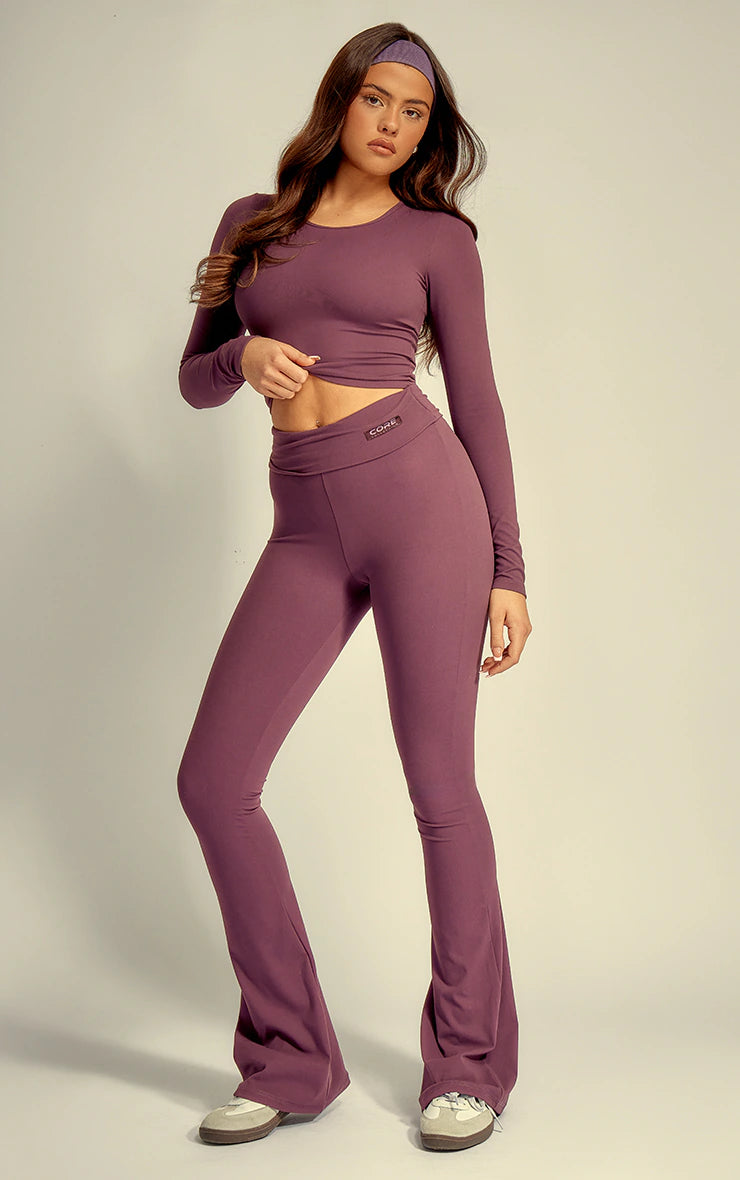 Eggplant Core Collection Contour Sculpt Foldover Pants