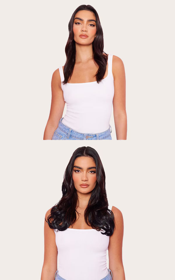 Lullabellz Thick 16` 1 Piece Curly Clip In Hair Extensions Natural Black