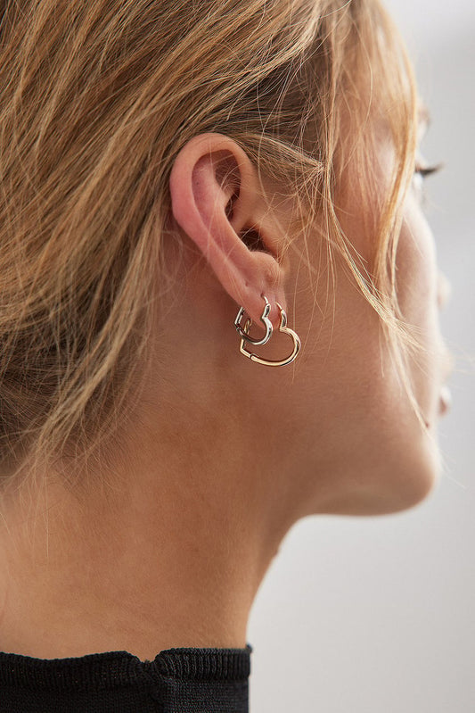 2-pack Small Heart Hoops